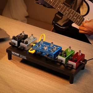 Guitar Pedal Board, 15'' x 5.7'', Aluminum Alloy 0.8 lbs Super Light Guitar Effects PedalBoard with Carry Bag High Quality Velcro Fixed Strap Shoulder