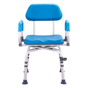Swivel Shower Chair 360 Degree, Adjustable Shower Seat with Pivoting Arms & Padded Bath Seat for Inside Shower or Tub, Non-Slip Rotating Bathtub Chair
