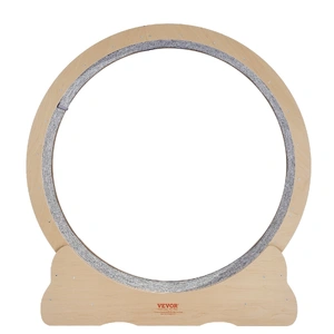 Wooden Cat Exercise Wheel, 43.3" Large Cat Treadmill Wheel for Indoor Cats, Cat Running Wheel with Detachable Carpet & Cat Teaser for Running/Walking/