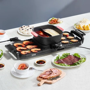Hot Pot with Grill 2300W 2-in-1 Electric Smokeless BBQ with Removable Pot