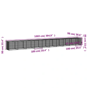 Chicken Cage with Roof Anthracite 1003x98x90 cm Galvanised Steel