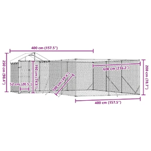Outdoor Dog Kennel with Roof Silver 6x6x2.5 m Galvanised Steel