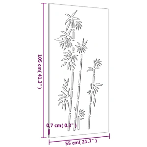 Garden Wall Decoration 105x55 cm Corten Steel Bamboo Design