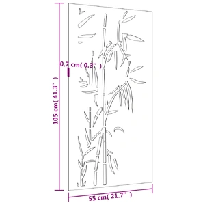 Garden Wall Decoration 105x55 cm Corten Steel Bamboo Design