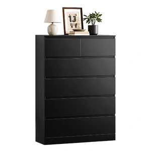 6 Chest of Drawers Tallboy PEPE Black