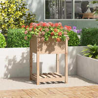 Planter with Shelf Solid Wood Pine