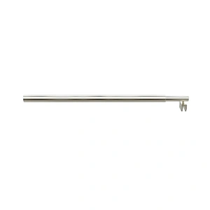 110cm Reeded Glass Shower Screen with Nickel F-Brackets and Round Pole