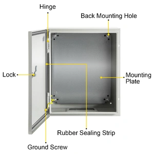 NEMA Steel Enclosure, 25 x 20 x 15 cm NEMA 4X Steel Electrical Box, IP66 Waterproof & Dustproof, Outdoor/Indoor Electrical Junction Box, with Mounting