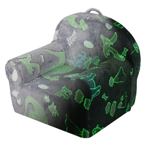 Toddler Chair Glow in the Dark Plush Baby Chair Playroom Furniture Grey