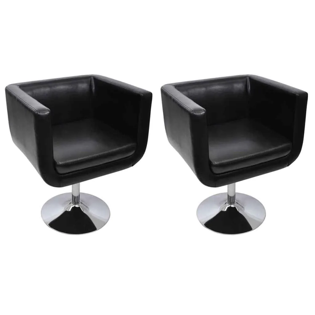 Bar Chairs 2 pcs Artificial Leather Black Bar Chairs 2 pcs Artificial Leather Black