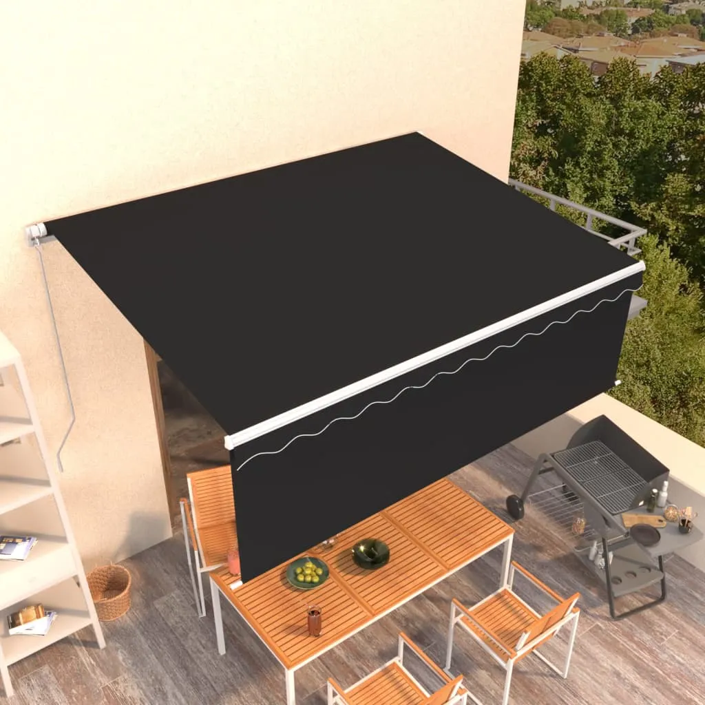 Manual Retractable Awning with Blind 4x3m Anthracite Manual Retractable Awning with Blind 4x3m Anthracite