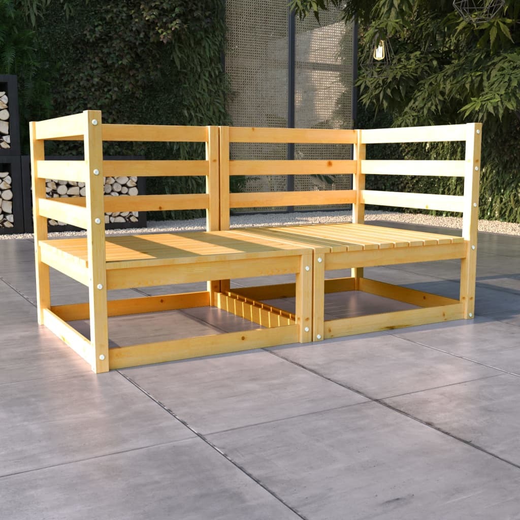 Garden 2Seater Sofa Solid Wood Pine
