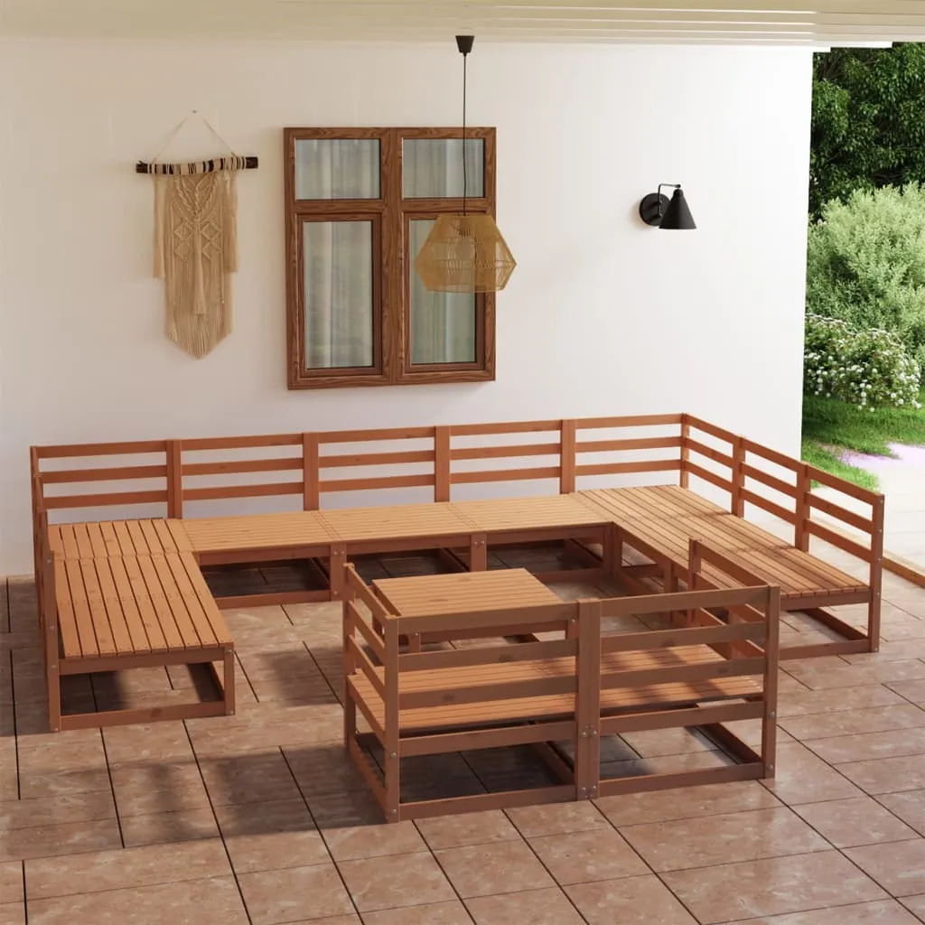 12 Piece Garden Lounge Set Solid Pinewood 12 Piece Garden Lounge Set Solid Pinewood