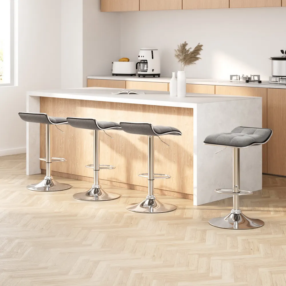 Artiss 4x Bar Stools Linen Padded Gas Lift Artiss 4x Bar Stools Linen Padded Gas Lift