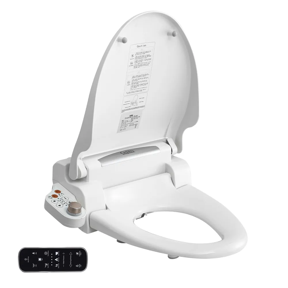 Electric Bidet Toilet Seat Cover LED Night Light Heated Seat with Remote