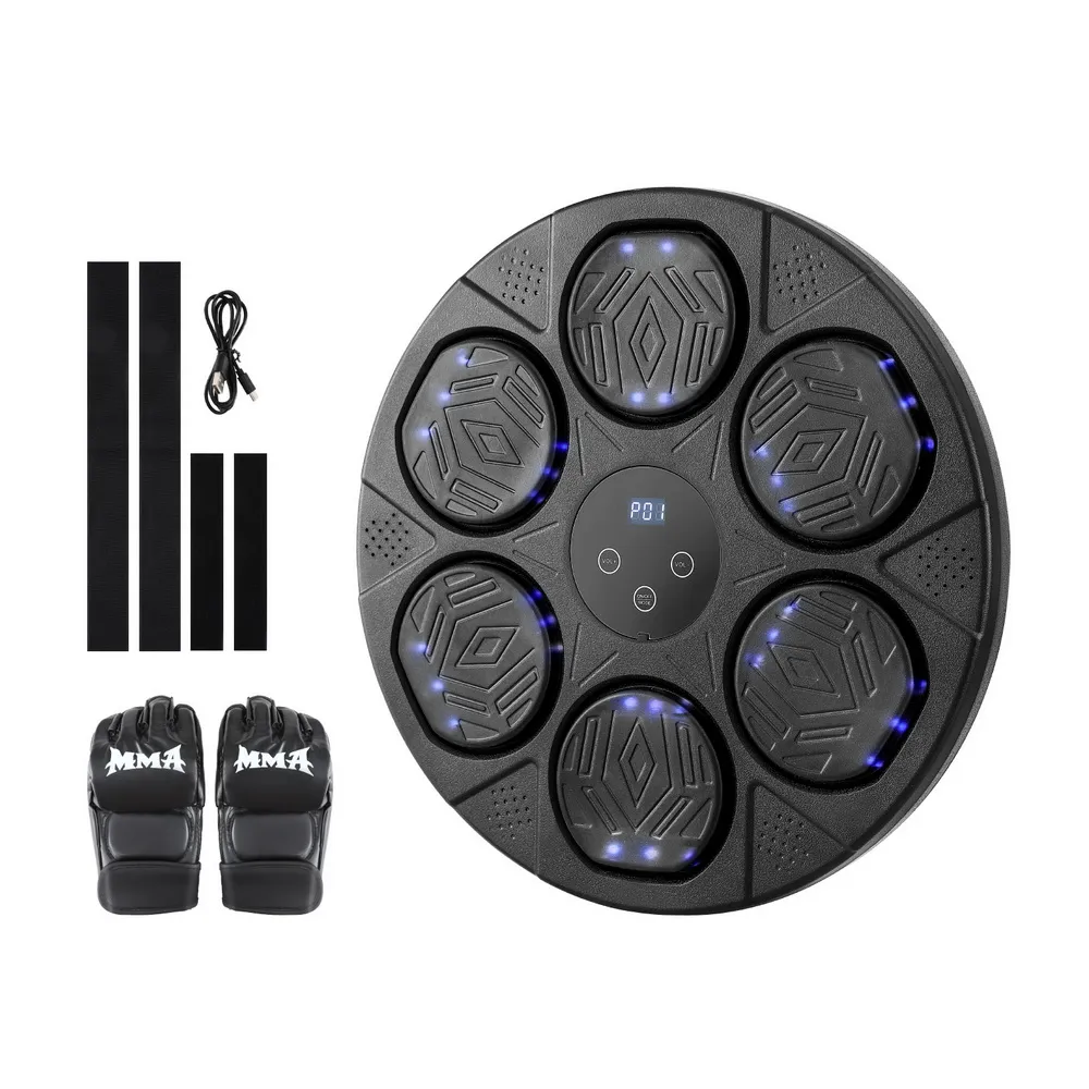Music Boxing Machine Bluetooth Wall-Mounted Punch Target with LED Display & Gloves