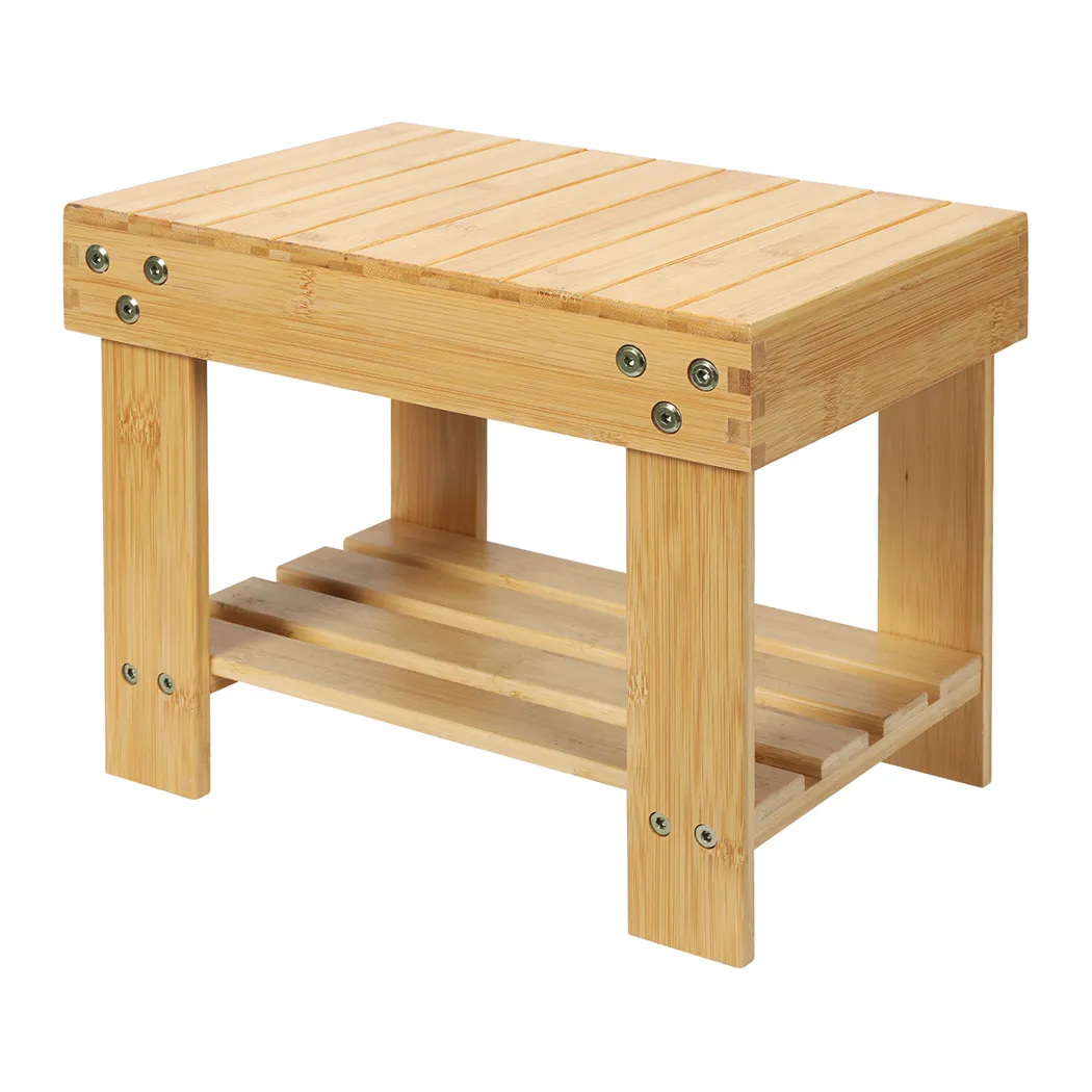 Bamboo Step Stool Small Bedside Stool Non-Slip Footrest Storage Chair
