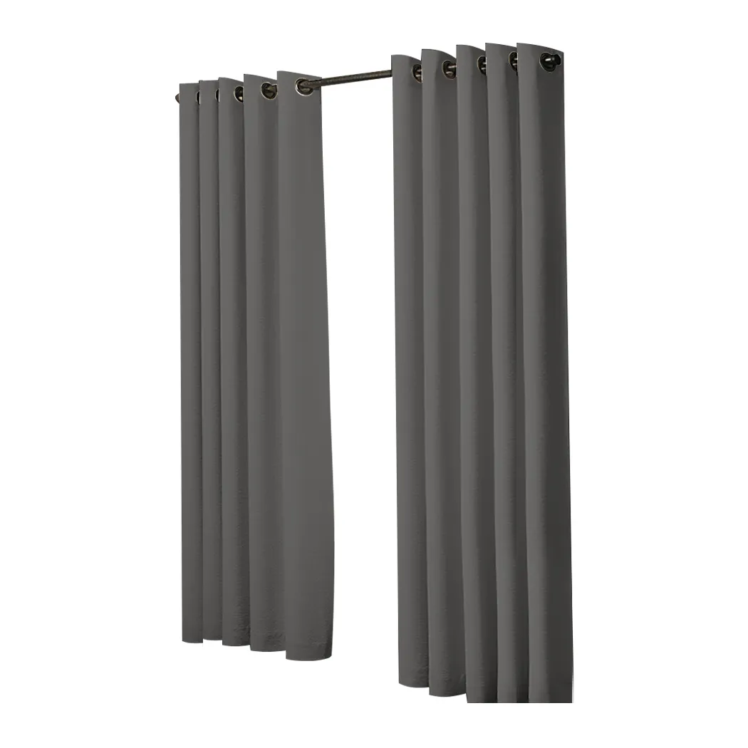 2x Blockout Curtains Panels 3 Layers Charcoal 2x Blockout Curtains Panels 3 Layers Charcoal