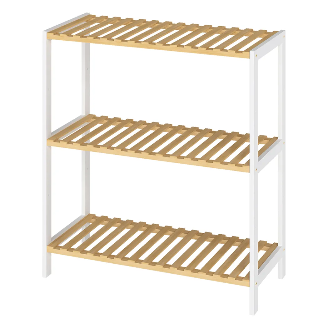 Bamboo Storage Rack 3 Tier Shelf Shoe Organiser