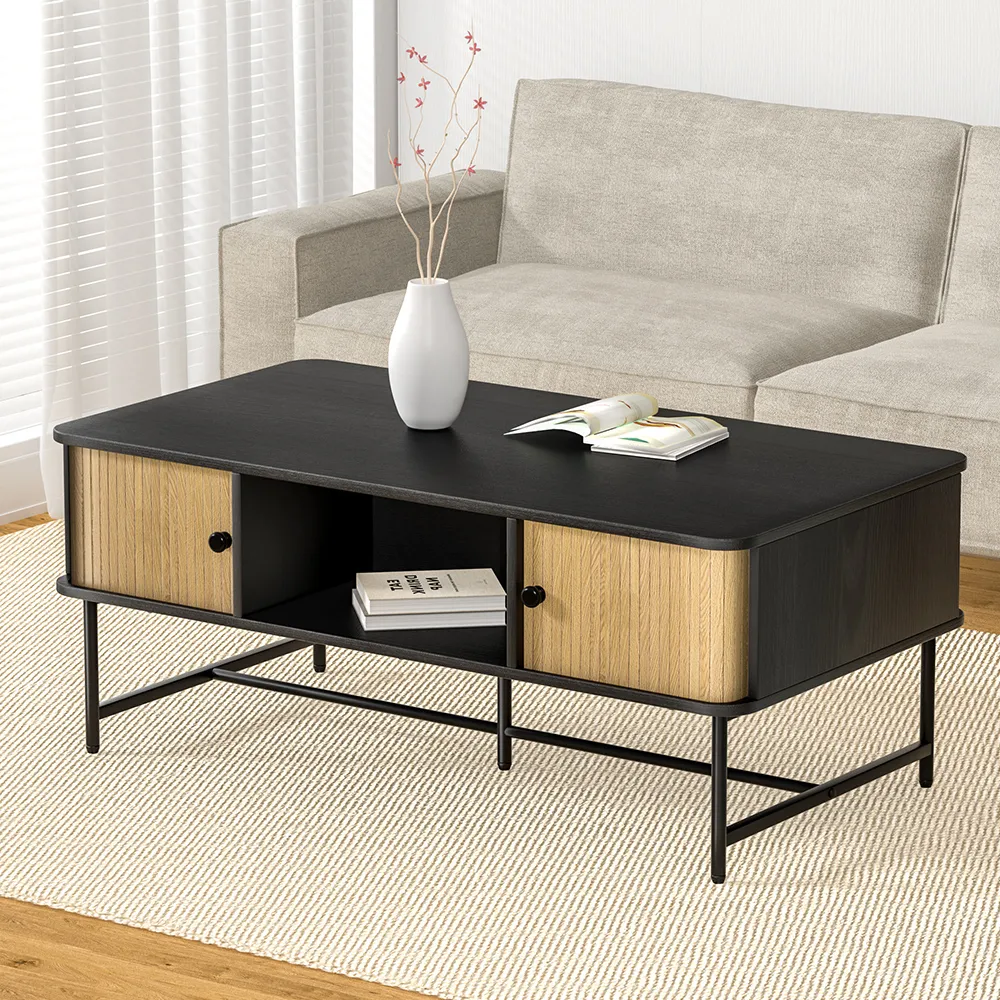 Coffee Table Sliding Drawer Door Black Boris Coffee Table Sliding Drawer Door Black Boris
