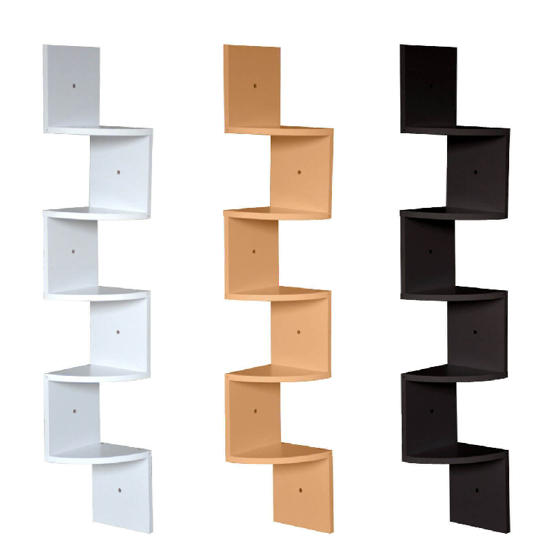 5 Tier Corner Wall Shelf Display Shelves DVD CD Storage Zig-tag Rack 5 Tier Corner Wall Shelf Display Shelves DVD CD Storage Zig-tag Rack