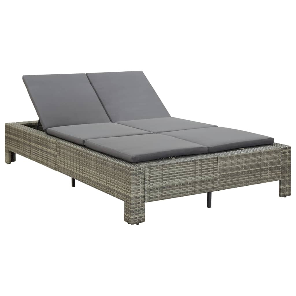 2-Person Sunbed with Cushion Poly Rattan 2-Person Sunbed with Cushion Poly Rattan