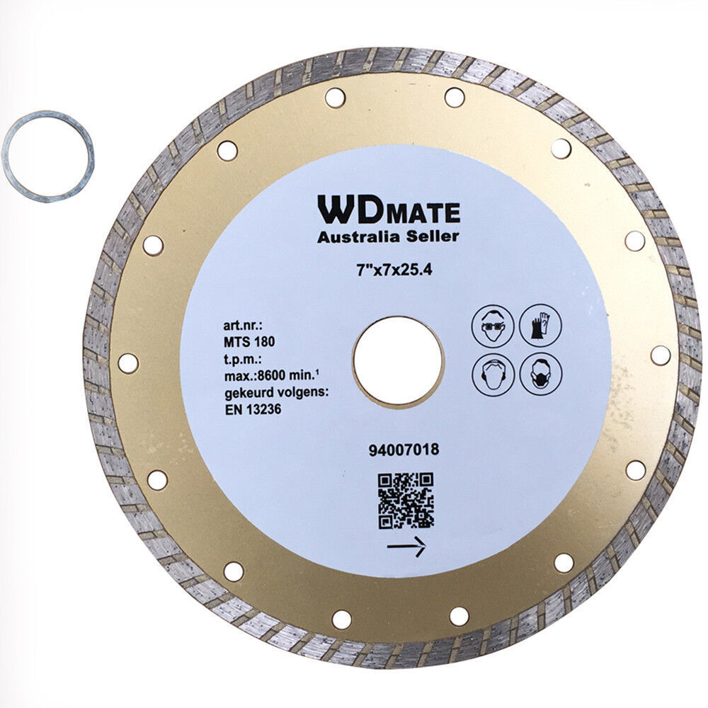 Diamond Cutting Blade180mm 2.4*7mm 7" Dry Wet Turbo Circular Saw Disc 25.4mm