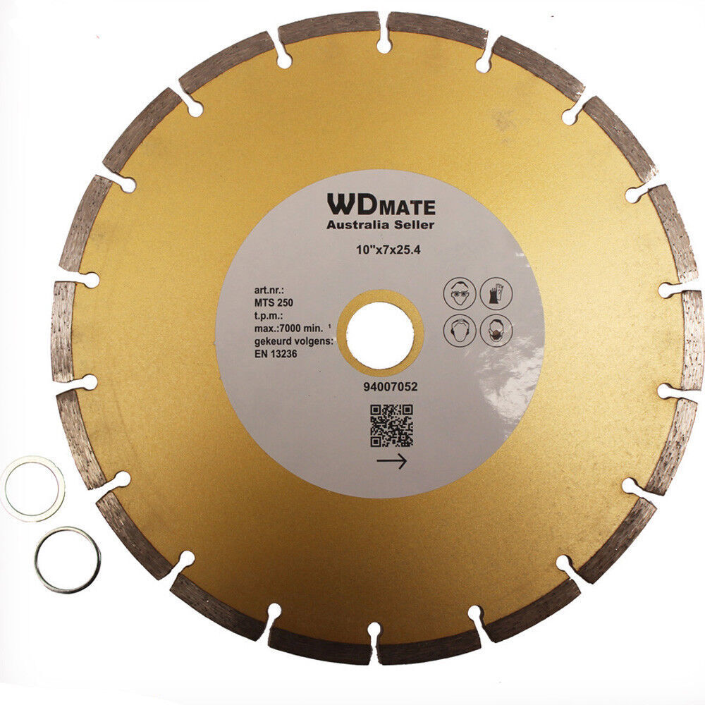 254mm Dry Diamond Cutting Disc Wheel 2.6*70mm Circular Saw Blade 10" 25.4mm