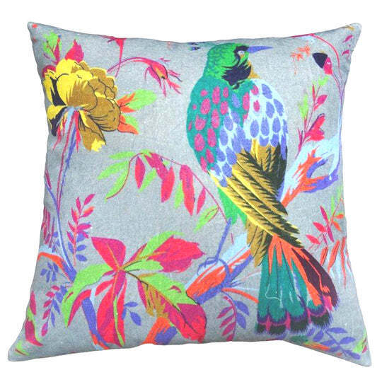 cotton velvet bird design cushion cover 45x45 cm