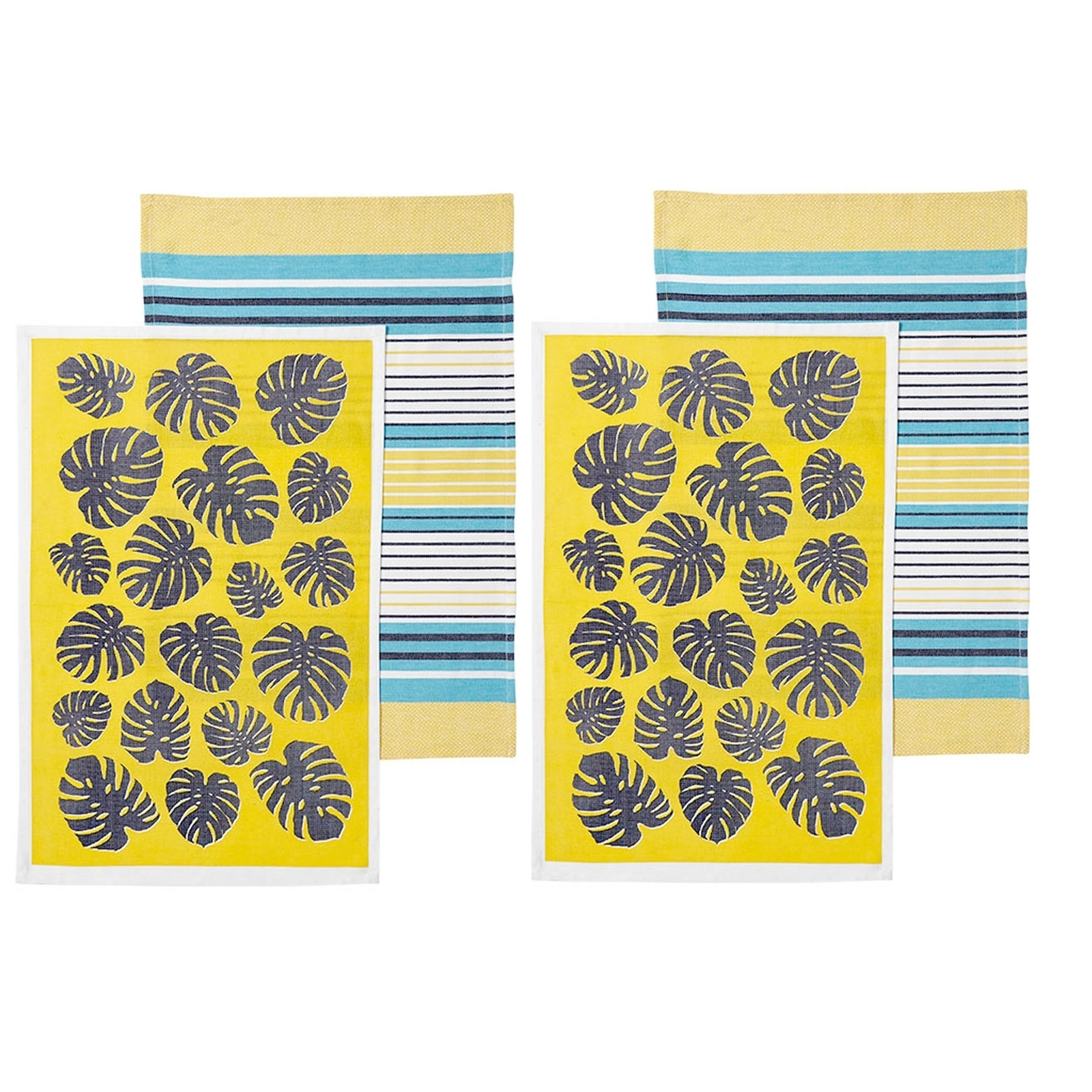 Ladelle Set of 4 Bahamas Kitchen / Cleaning 100% Cotton Tea Towels