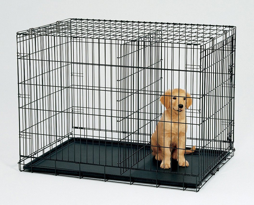 Collapsible Metal Dog Puppy Crate Cat Cage With Divider