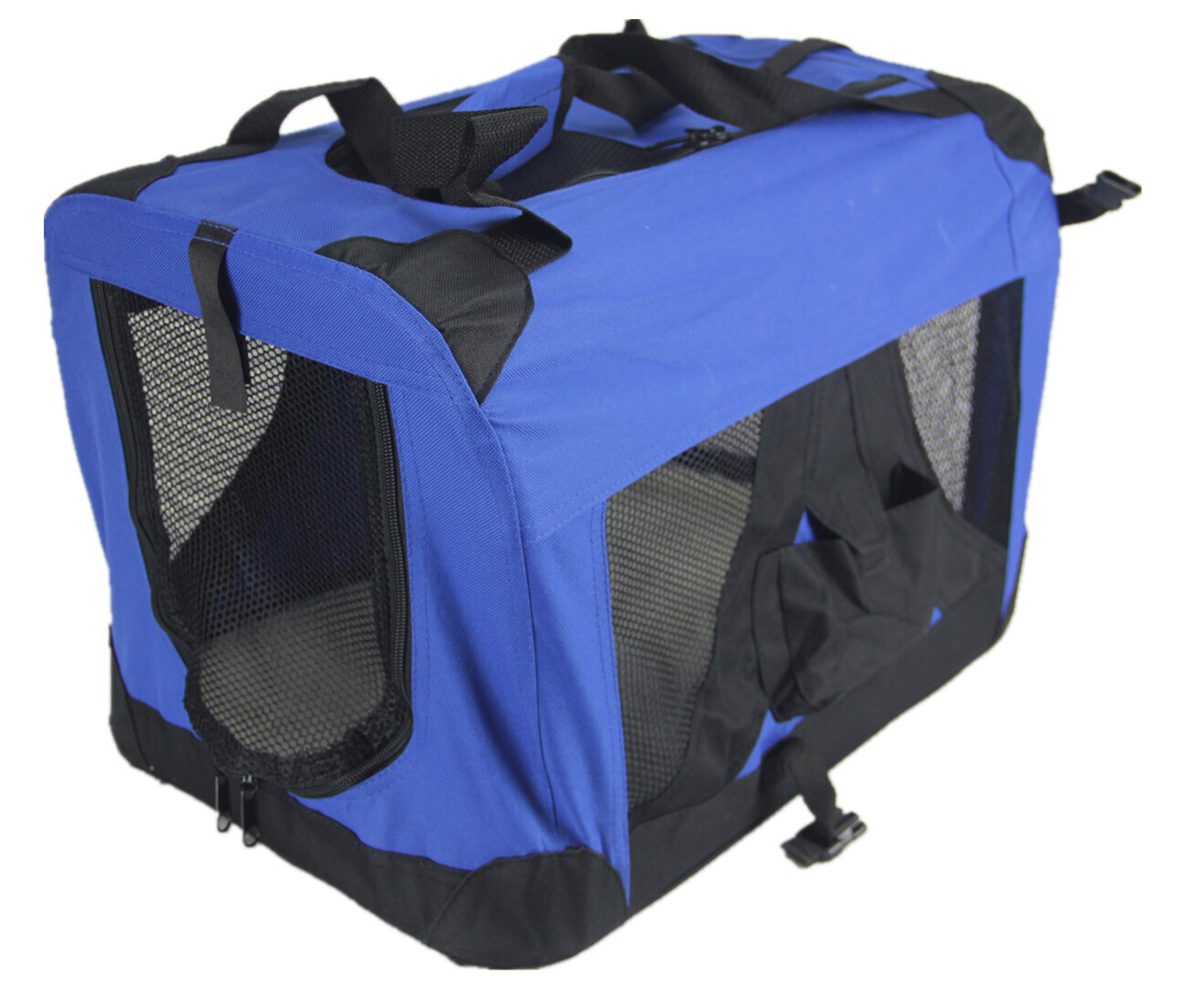 Portable Foldable Dog Cat Puppy Soft Crate Cage-Blue
