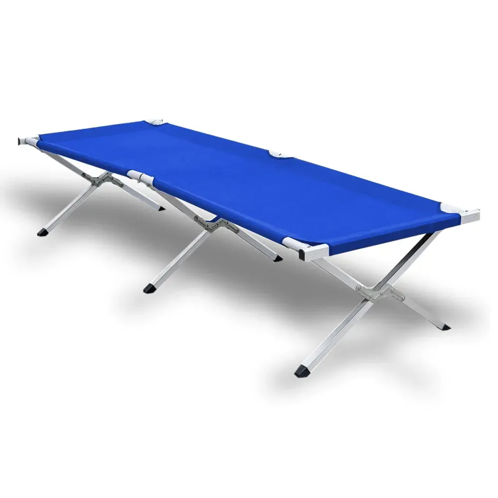 Camping Bed Folding Stretcher Light Weight w Carry Bag Camp Portable
