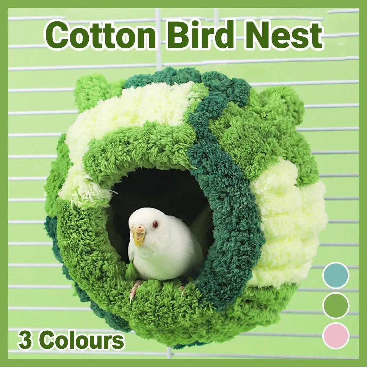Hanging Warm Cotton Nest Hammock Cozy Bed for Parrots and Other Bird Species