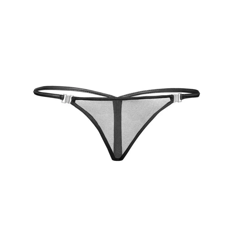 Noir Inviting Tulle G String - Black