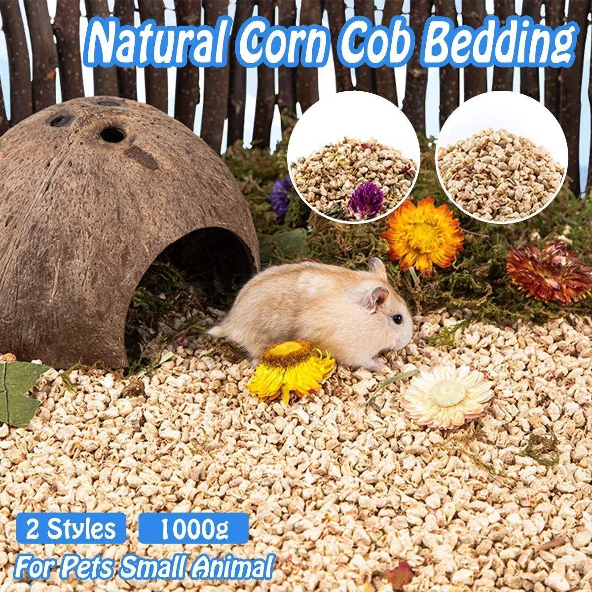 Plants Corncob Bedding Nest Pad for Hamster Rabbit Hedgehog Small Pet Supplies