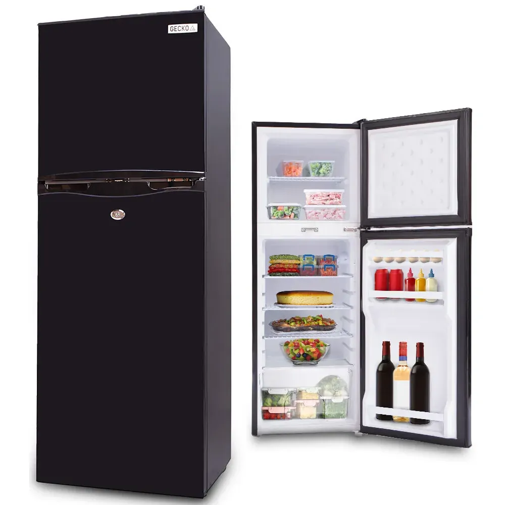 GECKO 142L Upright Portable Fridge Freezer, 12V 24V for Motorhome and Caravan