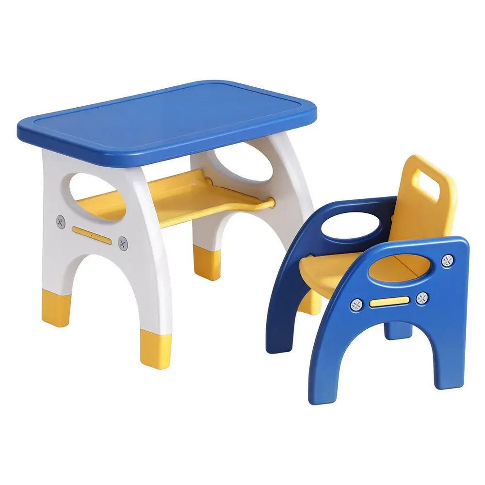 Kids Table and Chair Set HDPE Toddler Activity Play Set Yellow