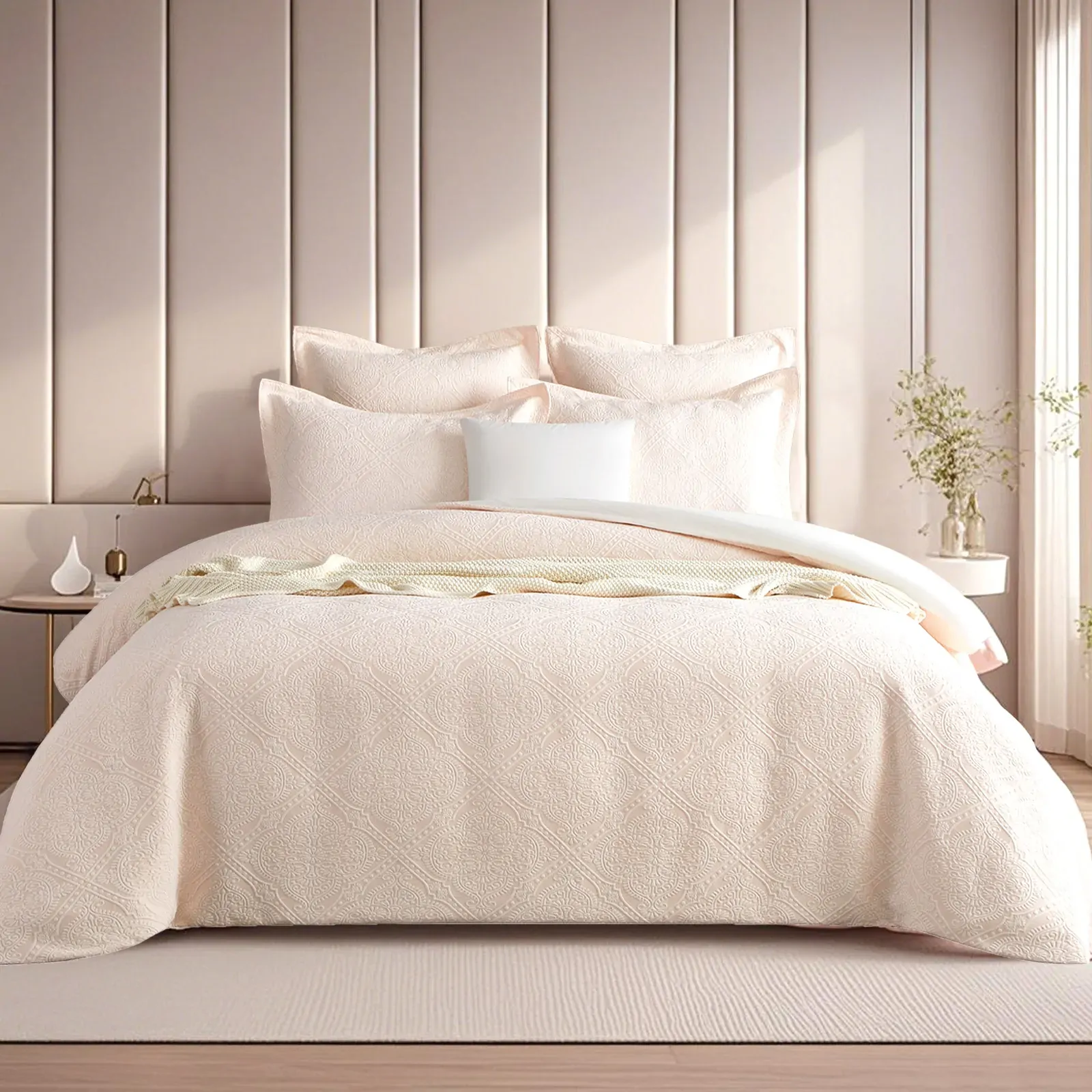 Bella Blush Jacquard Quilt Cover Set by Renee Taylor