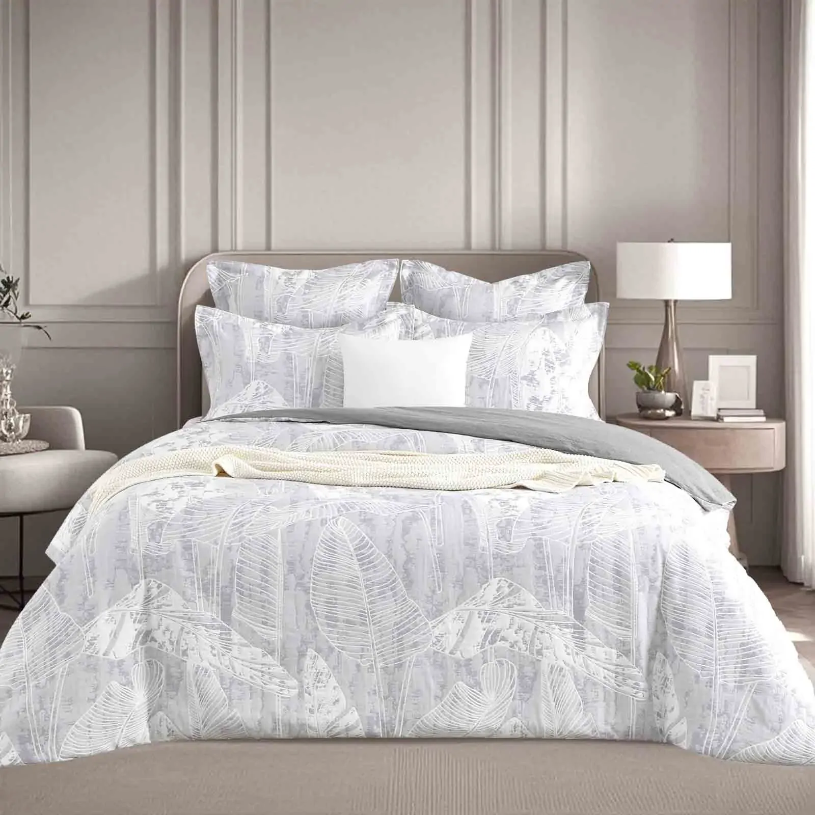 Grove Jacquard Quilt Cover Set by Renee Taylor Charcoal