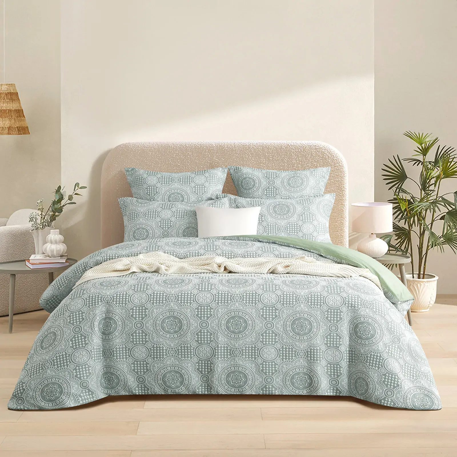 Rizz Sage Jacquard Quilt Cover Set by Renee Taylor