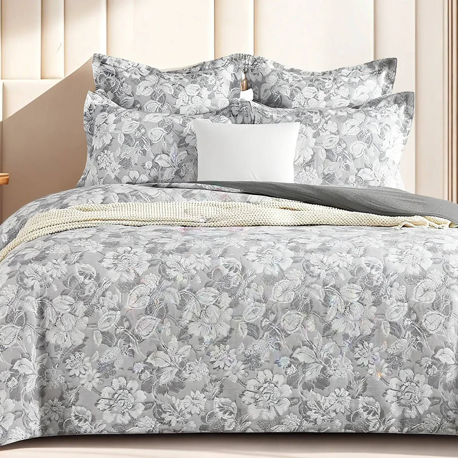 Sigma Jacquard Quilt Cover Set by Renee Taylor Charcoal