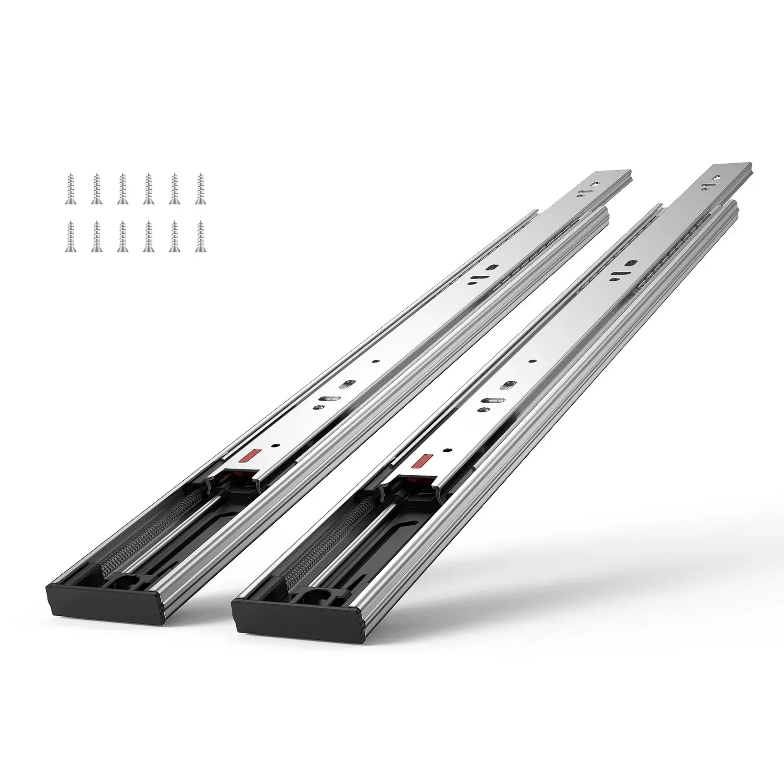 VEVOR 10 Pairs of Drawer Slides Side Mount Rails, Heavy Duty Full Extension Steel Track, Soft-Close Noiseless Guide Glides Cabinet Kitchen Run