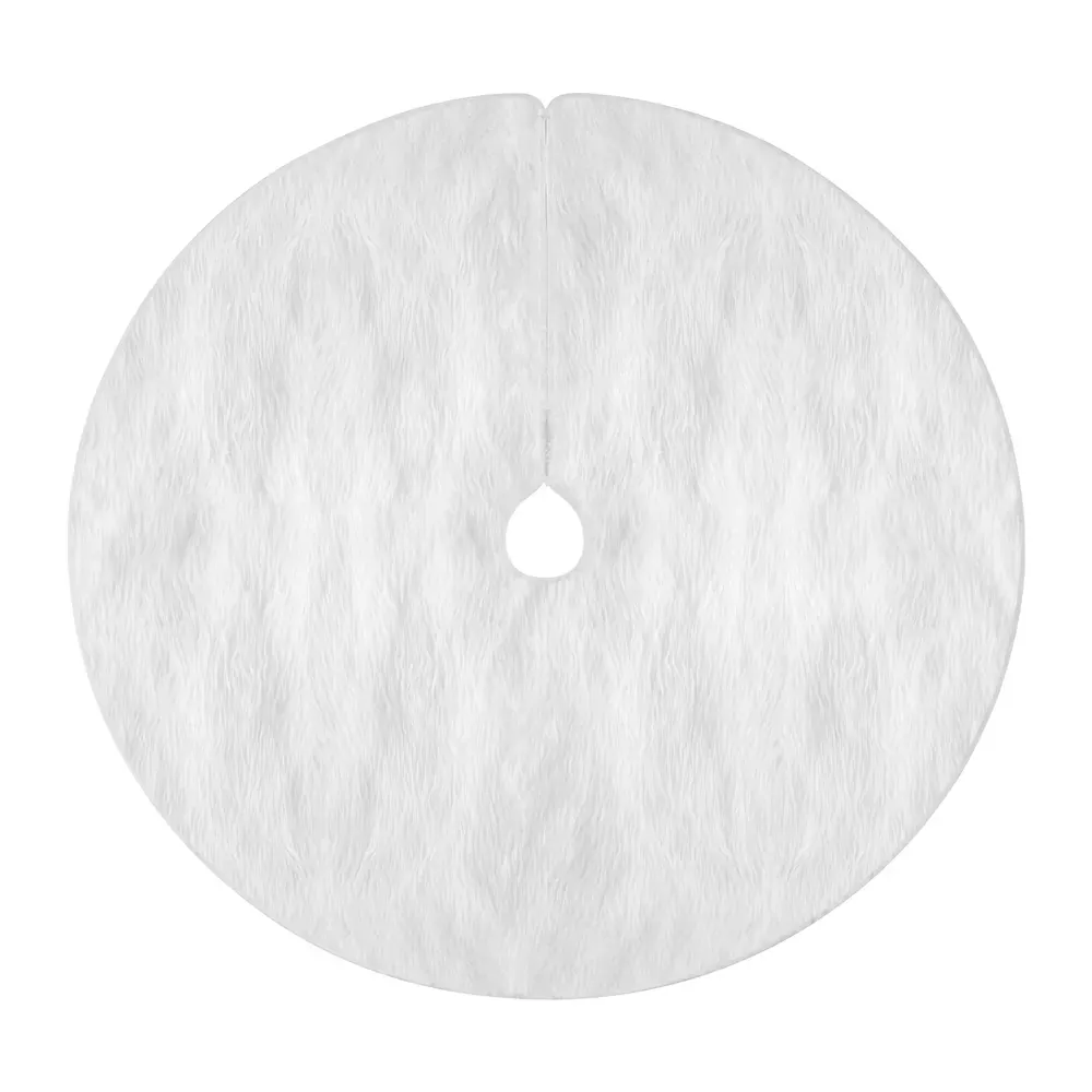Christmas Tree Skirt Plush Xmas Fluffy Ornaments Decor White