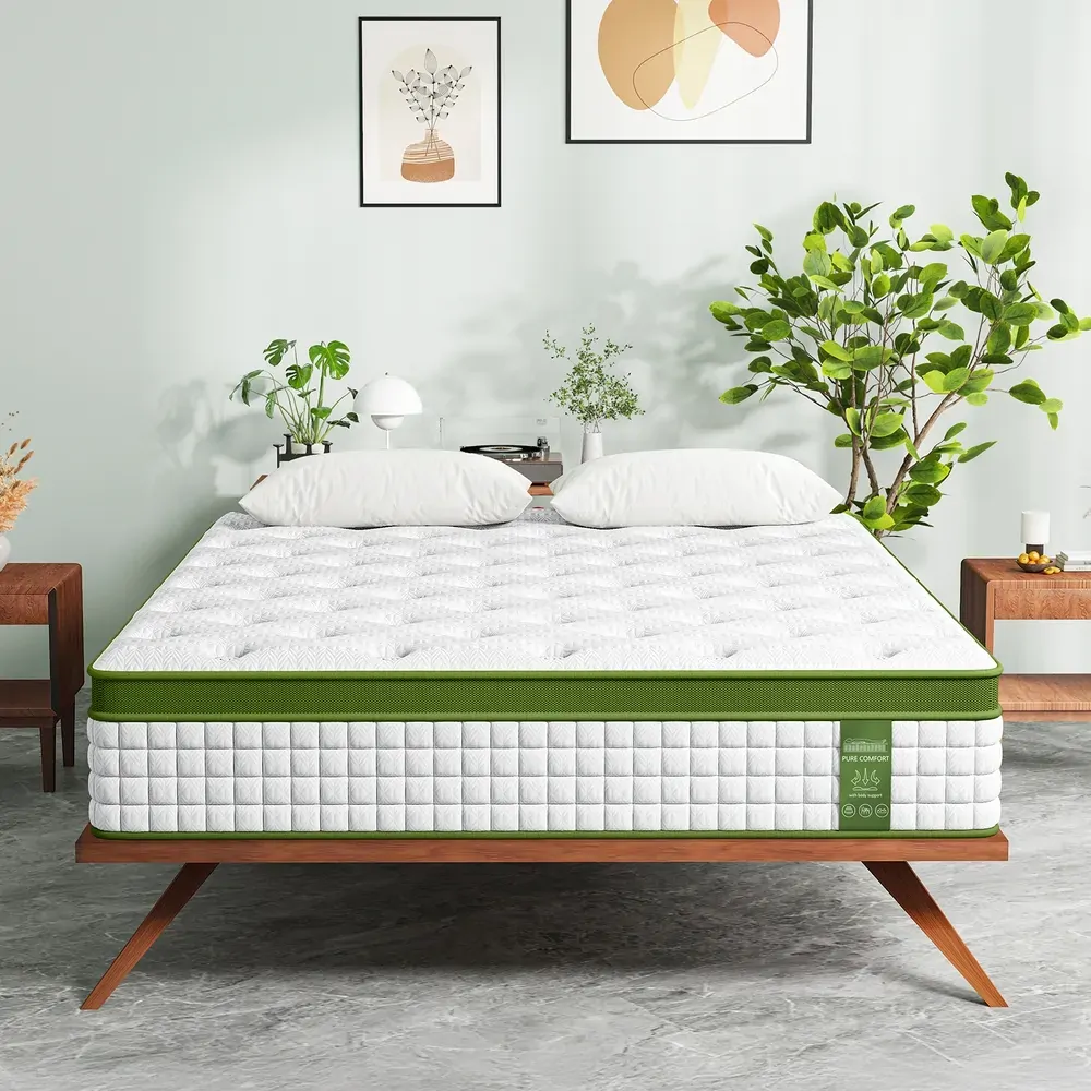 BedStory Hybrid Mattress Cooling Gel Memory Foam 5 Zone Pocket Spring Bed Temperature Regulating