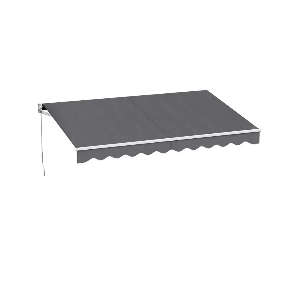 Retractable Folding Arm Awning Manual Sunshade Grey Retractable Awning