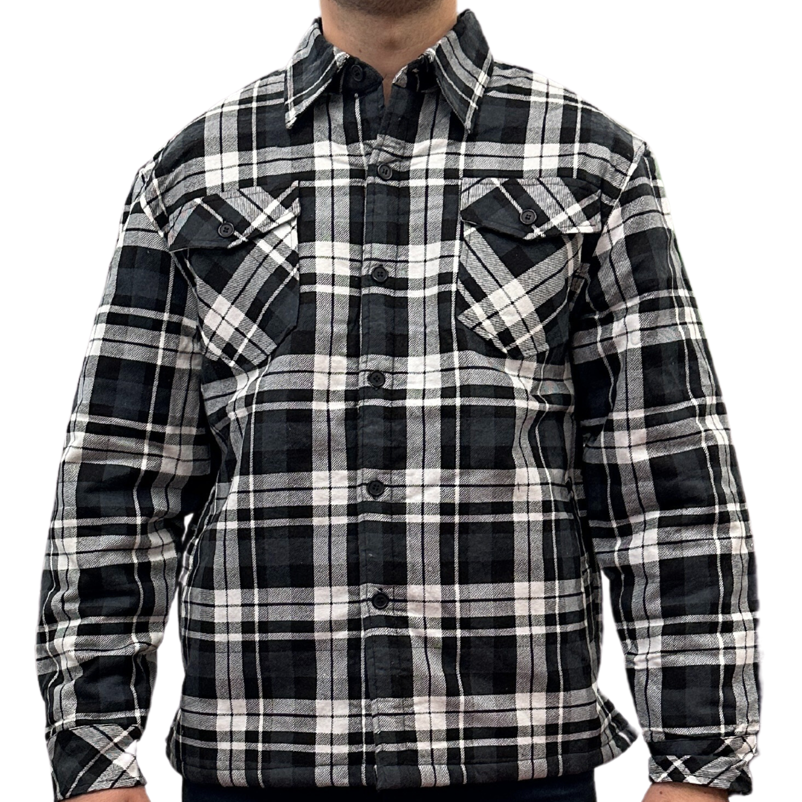 Mens QUILTED FLANNELETTE SHIRT 100% COTTON Flannel Jacket Padded Long Sleeve - S Mens QUILTED FLANNELETTE SHIRT 100% COTTON Flannel Jacket Padded Long Sleeve - S