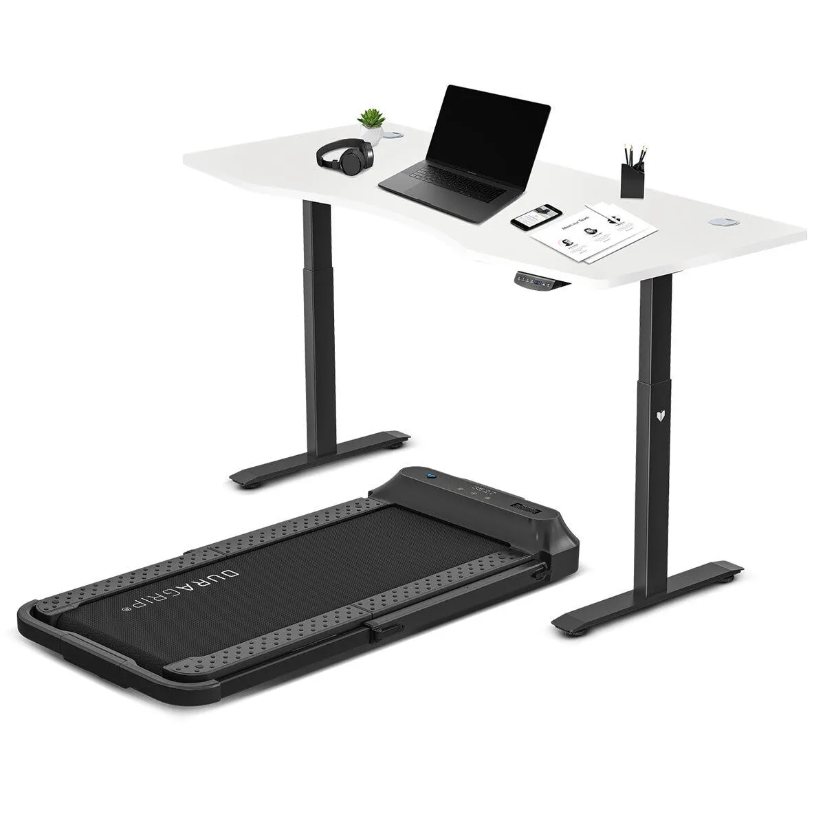 V - FOLD Treadmill with ErgoDesk Automatic Standing Desk 1800mm Black