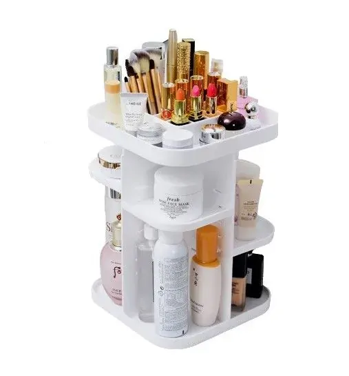 CARLA HOME 360 Rotating Large Capacity Makeup Organizer for Bedroom and Bathroom