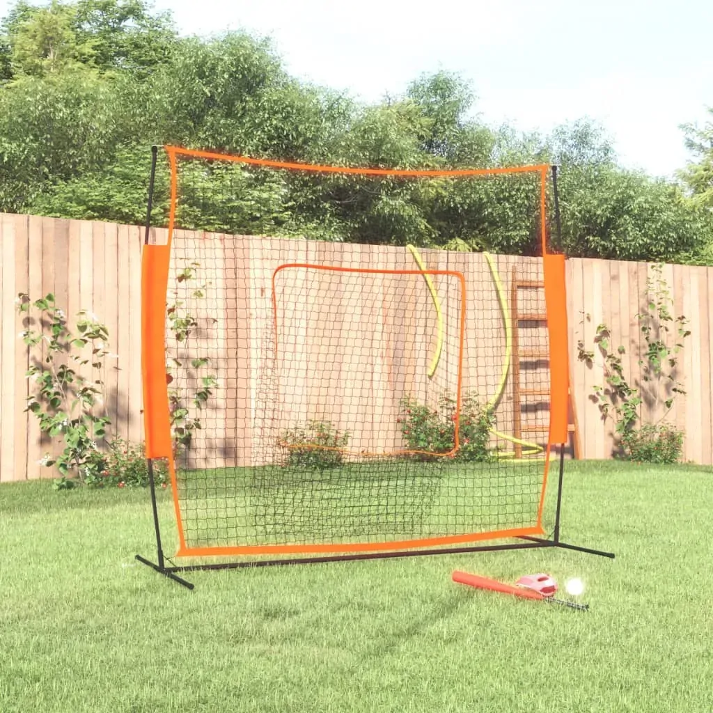 Portable Baseball Net and Black Steel and Polyester